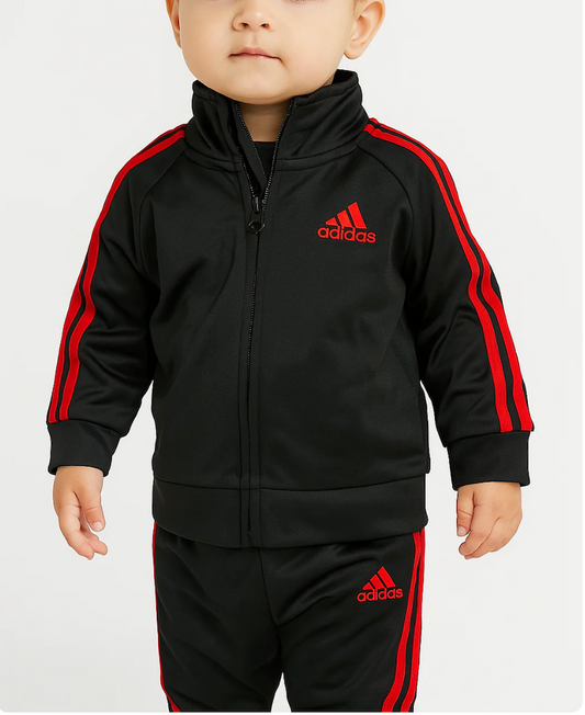 Conjunto Pants Adidas de Niño Negro con Rojo - Talla 6M